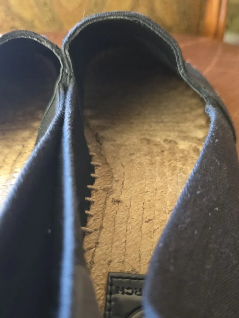 Tory Burch Black Espadrille Flats with Logo Appliqué